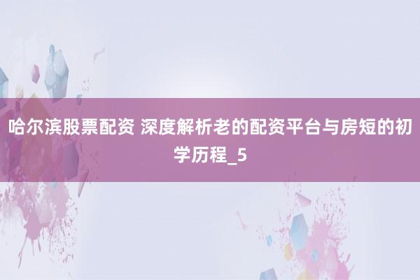 哈尔滨股票配资 深度解析老的配资平台与房短的初学历程_5