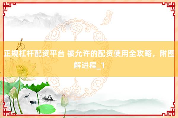 正规杠杆配资平台 被允许的配资使用全攻略，附图解进程_1