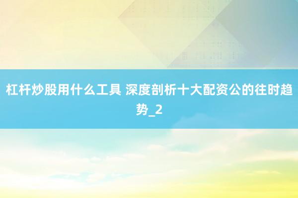 杠杆炒股用什么工具 深度剖析十大配资公的往时趋势_2