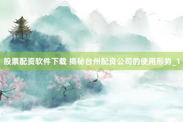 股票配资软件下载 揭秘台州配资公司的使用形势_1
